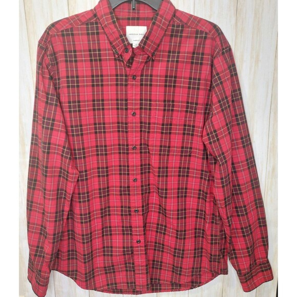 American Eagle Outfitters Other - American Eagle Mens Shirt Button Down Red Plaid Long Sleeve Classic Fit Large